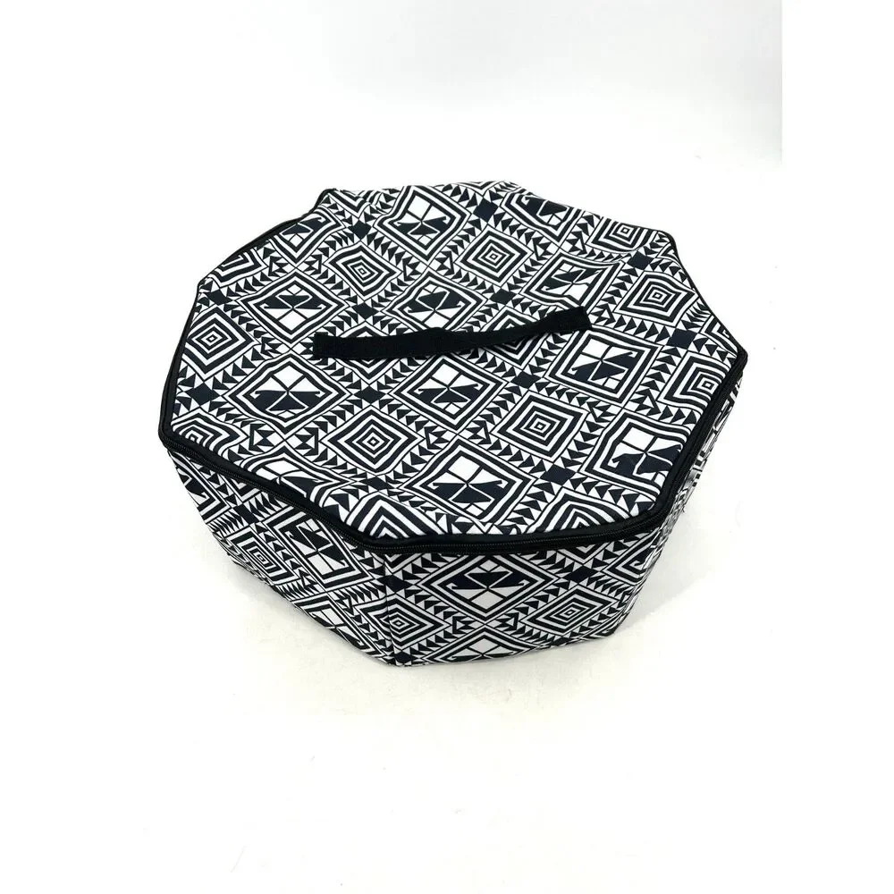 Black White Aztec Travel Portable Cowboy Hat Hanging Organizer Storage Case